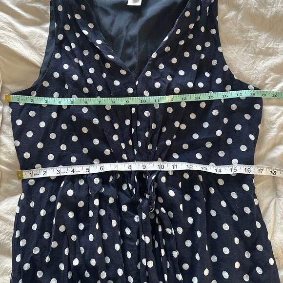 J. Crew Women's‎ Blue Elinor Dress Polka Dot Dress Cotton Linen Blend 12 - Picture 10 of 10